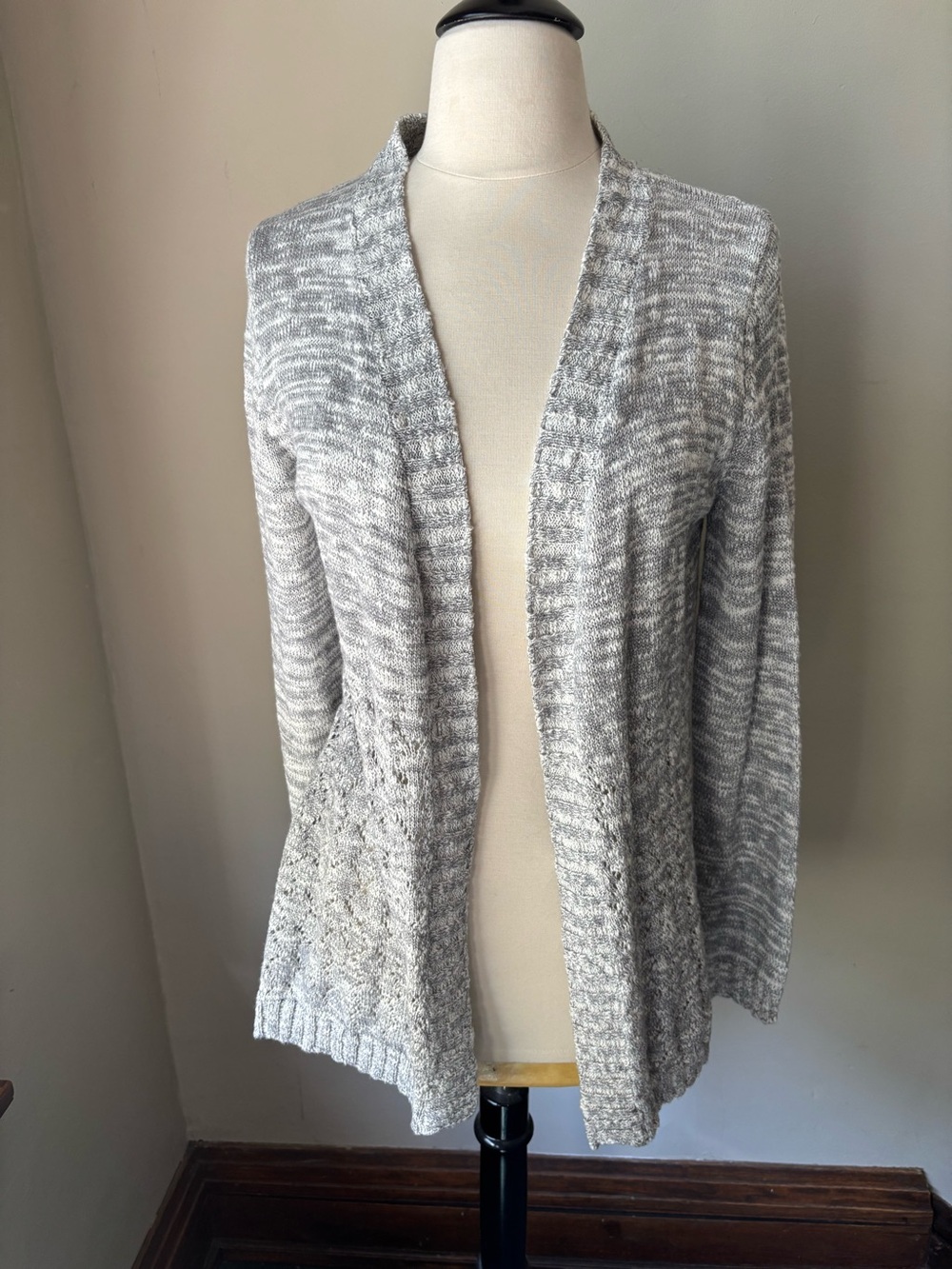 Belldini Gray Marled Open-Front Cardigan